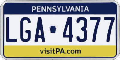 PA license plate LGA4377