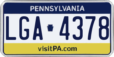 PA license plate LGA4378