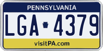 PA license plate LGA4379