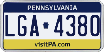 PA license plate LGA4380