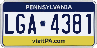 PA license plate LGA4381