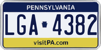 PA license plate LGA4382