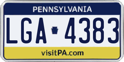 PA license plate LGA4383