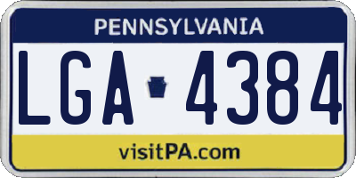 PA license plate LGA4384