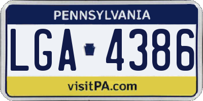 PA license plate LGA4386