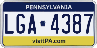 PA license plate LGA4387