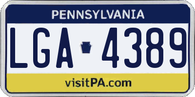 PA license plate LGA4389