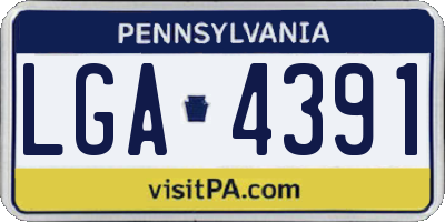 PA license plate LGA4391