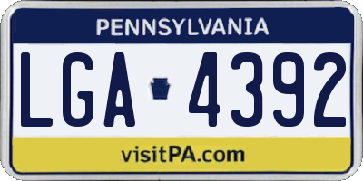 PA license plate LGA4392