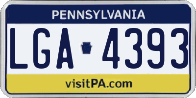 PA license plate LGA4393