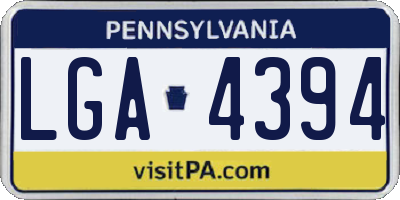 PA license plate LGA4394