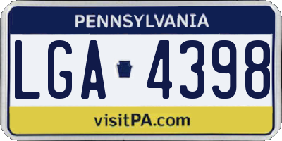 PA license plate LGA4398