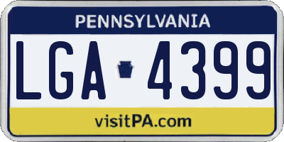 PA license plate LGA4399