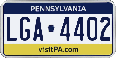 PA license plate LGA4402