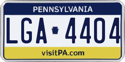 PA license plate LGA4404