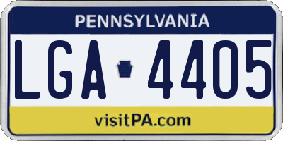 PA license plate LGA4405