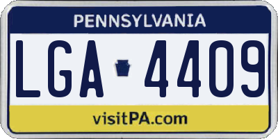 PA license plate LGA4409
