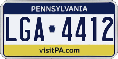 PA license plate LGA4412