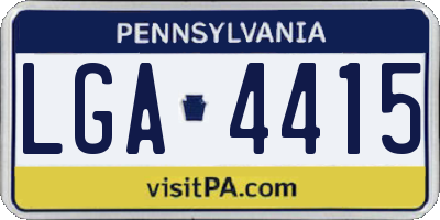 PA license plate LGA4415