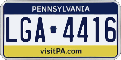 PA license plate LGA4416