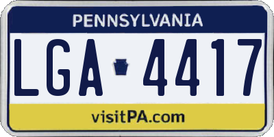 PA license plate LGA4417