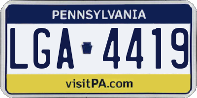 PA license plate LGA4419
