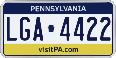 PA license plate LGA4422