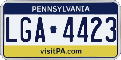 PA license plate LGA4423