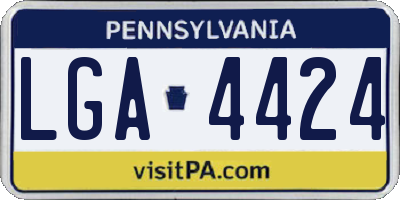 PA license plate LGA4424
