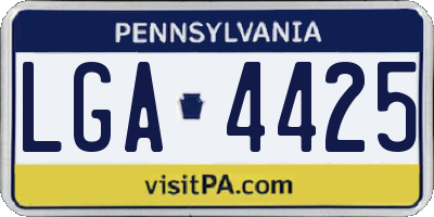 PA license plate LGA4425