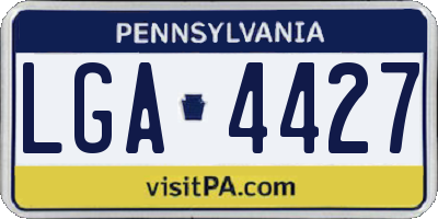 PA license plate LGA4427