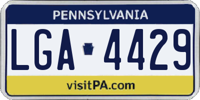 PA license plate LGA4429