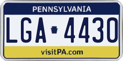 PA license plate LGA4430