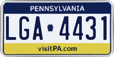 PA license plate LGA4431