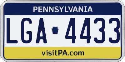 PA license plate LGA4433