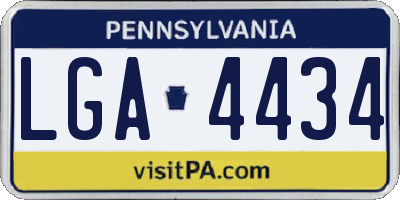 PA license plate LGA4434
