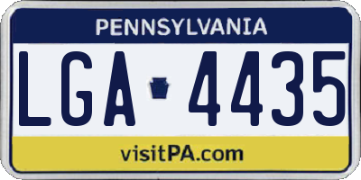 PA license plate LGA4435