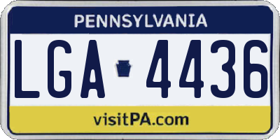 PA license plate LGA4436