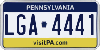 PA license plate LGA4441