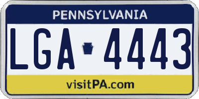 PA license plate LGA4443