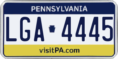 PA license plate LGA4445