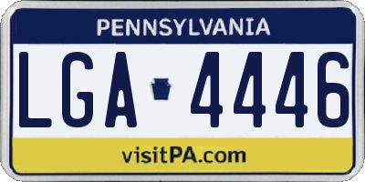 PA license plate LGA4446