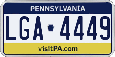PA license plate LGA4449