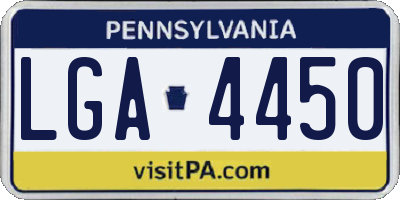 PA license plate LGA4450