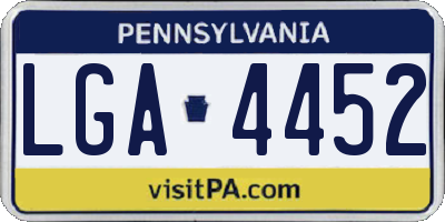 PA license plate LGA4452