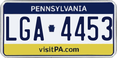 PA license plate LGA4453
