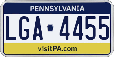 PA license plate LGA4455