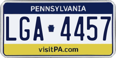 PA license plate LGA4457