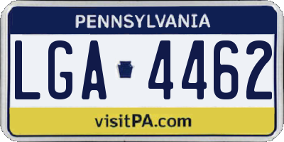PA license plate LGA4462