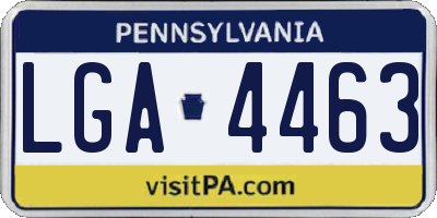 PA license plate LGA4463